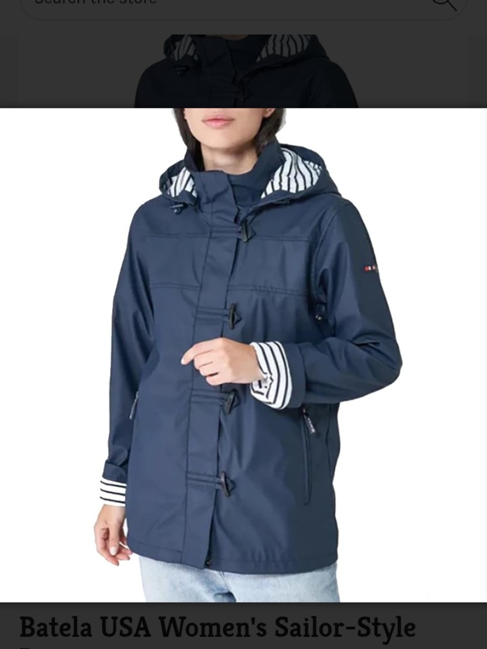 Women's Green Sailor-Style Hooded Rain Jacket